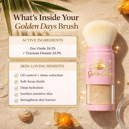 Golden Days SPF 50+ Mineral Powder Sunscreen Brush