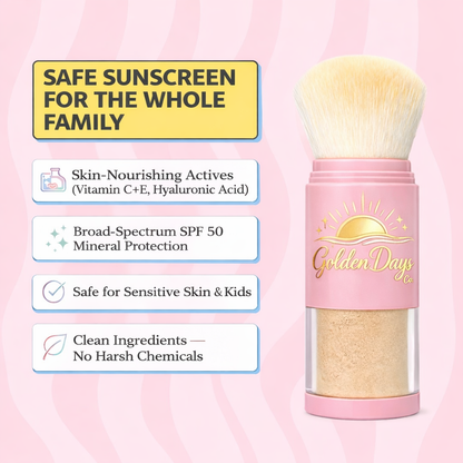 Golden Days SPF 50+ Mineral Powder Sunscreen Brush