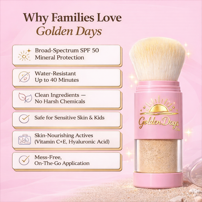 Golden Days SPF 50+ Mineral Powder Sunscreen Brush